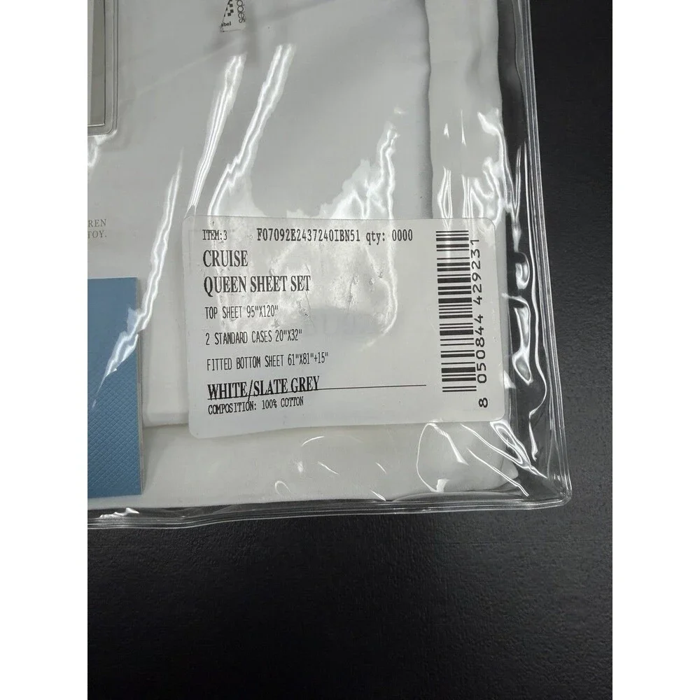 FRETTE Cruise QUEEN Flat Sheet +2 Standard Pillowcases